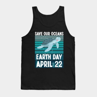 Happy Earth Day 2024 Restore Earth Sea Turtle Save the Planet Tank Top